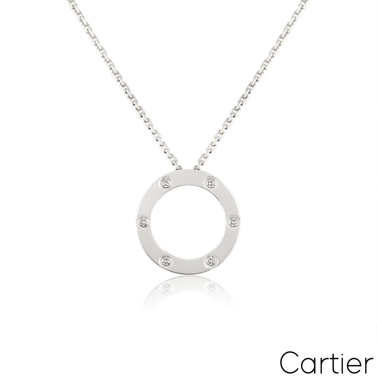 Cartier White Gold Diamond Love Pendant B7014900